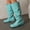 Mint Green, variant on Women's Round Toe High Top Women's Boots With Flanged Oversized Fashion Boots