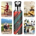 thumbnail image 7 of Yayeee 33oz Insulated Water Bottle Double Wall Stainless Steel with Flip Straw Lid, Green Stars Abstract, 7 of 7