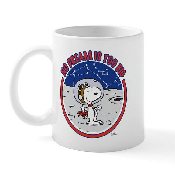 CafePress - Peanuts No Dream Is Too Big Mugs - 11 oz Ceramic Mug - Novelty Coffee Tea Cup