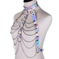 thumbnail image 1 of Arnés de cadena para el cuerpo de cuero Top Punk para mujer Holo Rainbow cintura joyería Festival Rave Outfit LingWen 8390605759789, 1 of 1