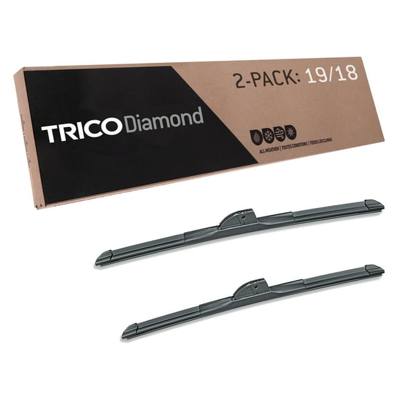 TRICO Diamond 2 Pack, 19" and 18" High Performance Replacement Windshield Wiper Blades (25-1918)