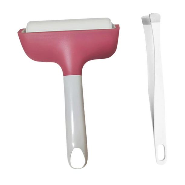 Rodillo Brayer para transferencia de calor de camisetas, herramienta Brayer, herramienta para manualidades, punta ancha Rosa rojo