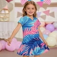 thumbnail image 2 of CCRFTGI Polo Dress for Kids Girls Size 10-12 Back To School Uniform Casual Hawaiian Tropic Pleated Flare Skater Polo Dresses Summer Button-Down Collar Pique Polo Dress Royal Blue 7-8 Years, 2 of 5
