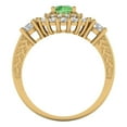 thumbnail image 4 of 1.6ct round cut green Zircon 18k yellow gold halo Bridal Wedding Engagement Promise Anniversary Ring for Women size 8, 4 of 7