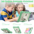 thumbnail image 6 of TECH CIRCLE Bumper Case for Samsung Galaxy Tab A7 (SM-T500) Tablet 10.4" 2020 Version, Shockproof Protective Cute Kids Case with Screen Protector & Hand Strap & Kickstand & Shoulder Strap, Green, 6 of 7