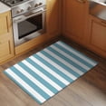 thumbnail image 3 of Aqua Striped Large Area Rugs for Bedroom Living Room, Soft Non Slip Carpet Bedside Rug, Modern Farmhouse Blue White Stripes Rectangular Floor Cover Kitchen Accent Rug 2'x3' for Dining Room/Office, 3 of 9