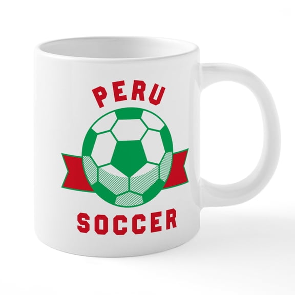 CafePress - Peru Soccer Mugs - 20 Oz White Ceramic Mega Mug