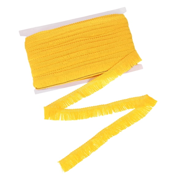 Uxcell 27 Yards Tassel Fringe Trim, 1 Inch Wide Polyester Fringe Boho Lace Sewing Fringe Trimming for Latin Dress/Skirt/Bags/DIY Decoration [Yellow]
