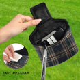 thumbnail image 4 of Haosy Dark Green Brown Tartan Golf Mallet Putter Cover Strong Magnetic Leather Golf Club Headcover Closure, 4 of 7