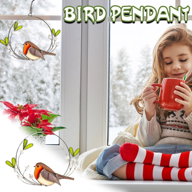 A Colorful Bird Ornament Hanging A Window A Family Window Pendant A Decoration