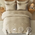 thumbnail image 3 of Flymme Khaki King Size Comforter Set ,7 Pieces Bed in a Bag King Geometric Shabby Chic Bedding Sets for Man Women Bedroom Décor All Season, 3 of 8