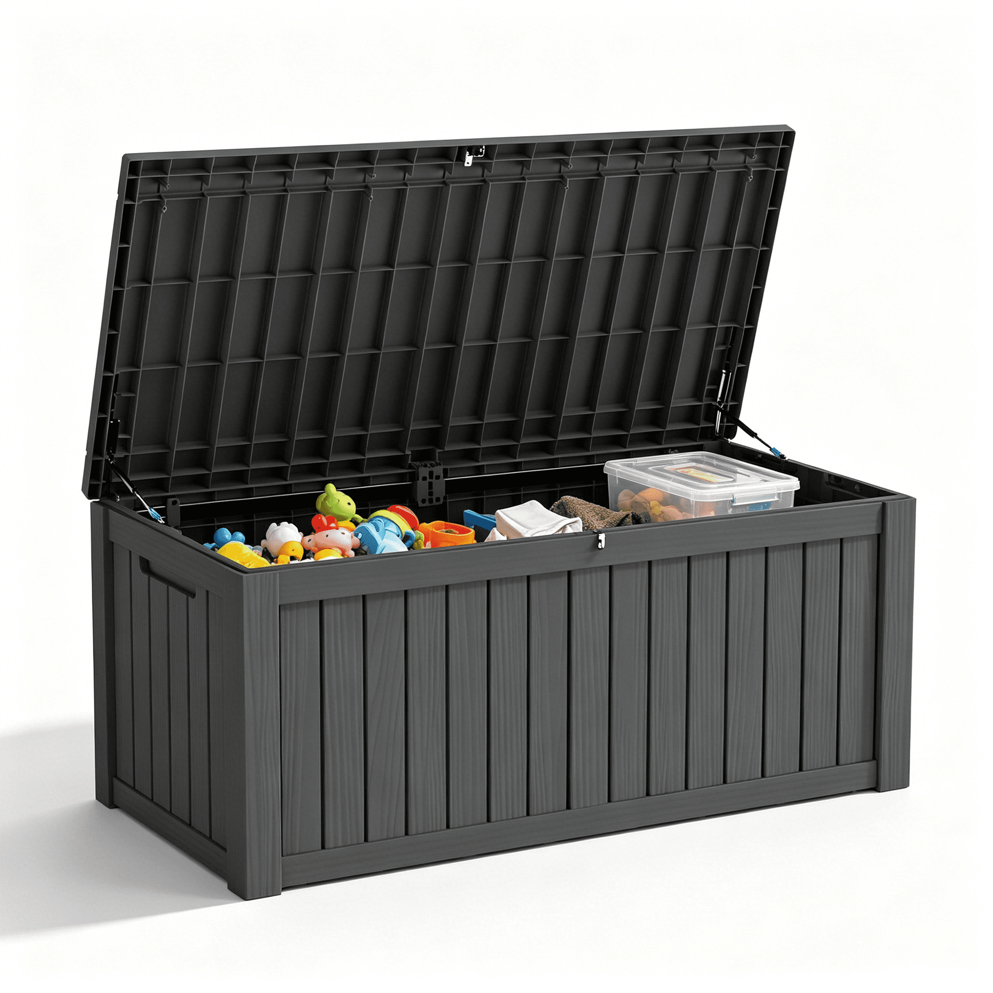 Lifetime New Outdoor Polyethylene Deck Box and Bench 150 Gal
