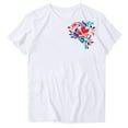 thumbnail image 2 of QUNYINEY Crew Neck Womens Tshirts Casual Floral Short Sleeve Tops Loose Pullover Women's Tops, 2 of 6