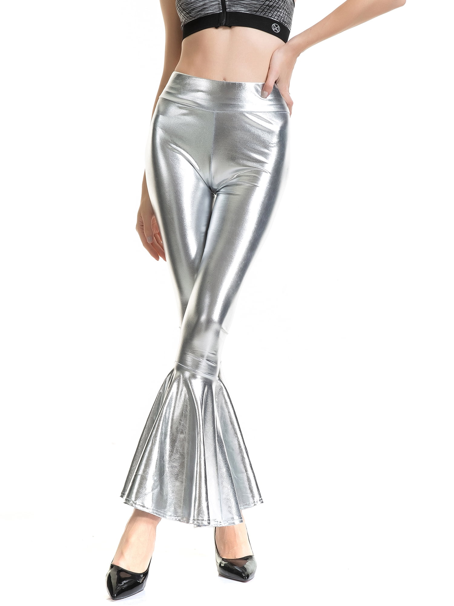 Ma\u0026Baby Women Shiny Metallic Flare 
