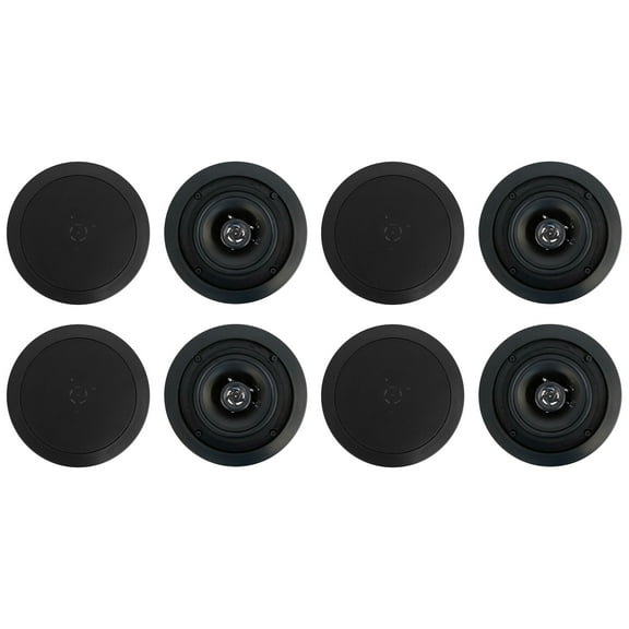 (8) Rockville CC525T Black 5.25" Commercial 70v Ceiling Speakers For Restaurant