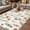Orange Green, variant on Brown Spring Floral Outdoor Rug for Patio/Deck/Porch, Non-Slip Large Area Rug 3 x 5 Ft, Flowers Leaves Elegant Pastoral Indoor Outdoor Rugs Washable Area Rugs, Reversible Camping Rug Carpet Runner