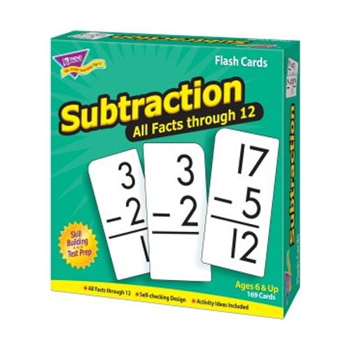 Trend Subtraction all facts through 12 Flash Cards - Theme/Subject: Learning - Skill Learning: Subtraction - 169 Pieces - 6+ - 169 / Box Trend Subtraction all facts through 12 Flash Cards - Theme/Subject: Learning - Skill Learning: Subtraction - 169 Pieces - 6+ - 169 / Box