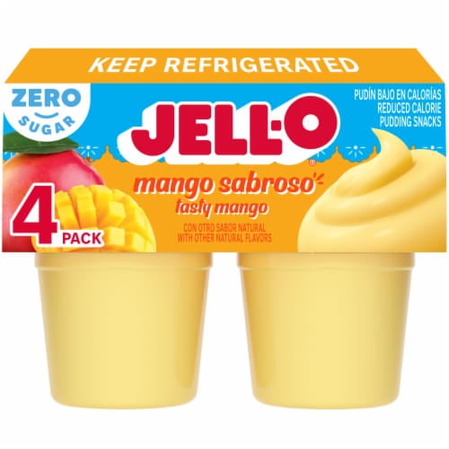 Jell-O Tasty Mango Sabroso Zero Sugar Pudding Snacks 4 pk / 14.5 oz