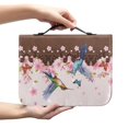 thumbnail image 2 of HELLHERO Hummingbird Cherry Blossom Pattern Bible Carrying Case for Christian Prayer Church, Protective Bible Book Carry Bag PU Leather Waterproof Bible Cover, 2 of 12