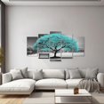 thumbnail image 3 of ZHONGYUTONG Black and White Canvas Wall Art 5 Pieces Teal Big Tree and Chair Picture Landscape Painting Prints Modern Home Decor Framed (8"x14"x2 8"x18"x2 8"x22"x1), 3 of 6