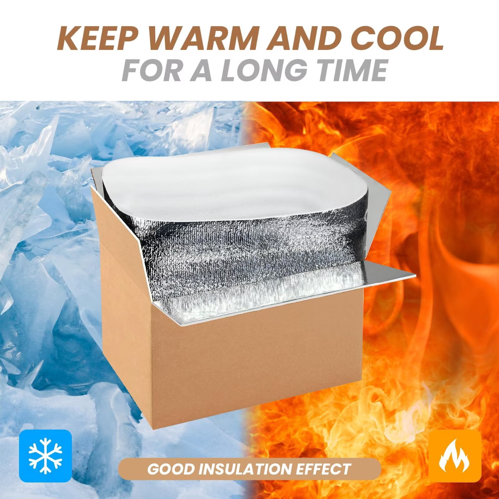 YSSOA 12 Pack 12"x10"x7" Insulated Shipping Boxes with Aluminum Foil Liner,Thermal Insulation Cold Pack Shipping Boxes for Frozen , Reusable Styrofoam Cooler Box, Small Mailing Box