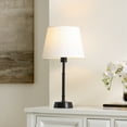 thumbnail image 2 of SAFAVIEH Nysa 20 in. Modern Black Iron Table Lamp with Off-white 100% Cotton Shade, 2 of 6