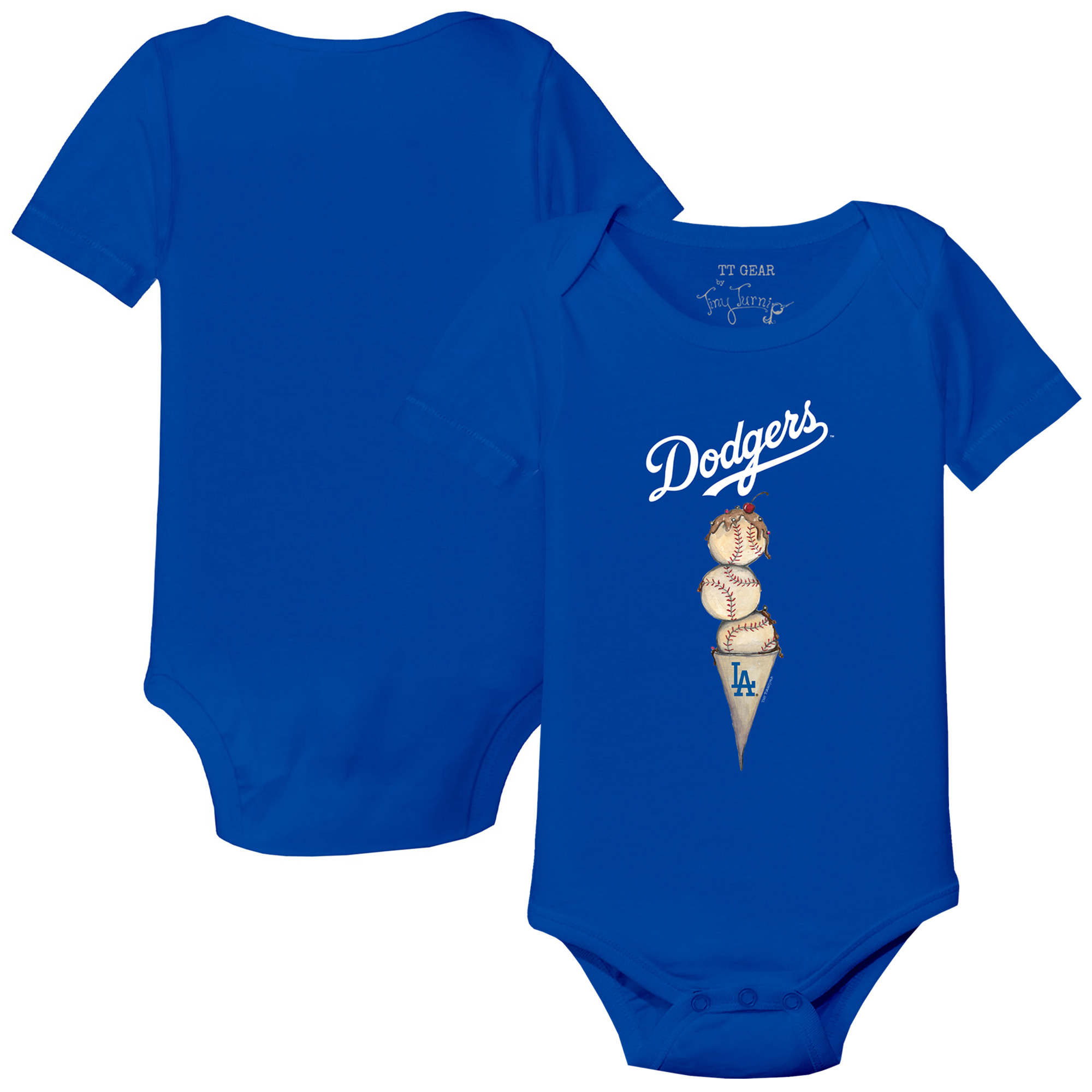 Infant Tiny Turnip Royal Los Angeles Dodgers Triple Scoop Bodysuit