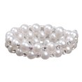 thumbnail image 4 of Pulsera de Diamantes de Imitación Y Perlas Artificiales Excelente Pulsera de Varias Filas - 2 Row 2 hileras Sunnimix Faux Pearl Rhinestone Brazaletes, 4 of 7