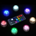 thumbnail image 5 of 10 piezas mini luces LED sumergibles, impermeable RGB multicolor lámpara subacuática LED velas iluminación con 1 control remoto para piscina estanque acuario florero Halloween Navidad decoración, 5 of 5
