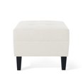 thumbnail image 6 of Noble House Kamil Elegant Fabric Ottoman, Plush Cushion, Durable Birch Wood Legs, Cushioned Top for Comfort, Ivory, 6 of 7