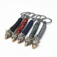 thumbnail image 5 of Paracord Key Ring with Wolf Head and Beads Durable Rope Weaving Keychain Stainless Steel Keyring 15cm Length Paracord, 5 of 6