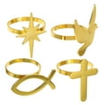 thumbnail image 1 of juego de anillos de servilletas con forma de cruz, porta servilletas cristianos para bautizo, hebillas para servilletas de primera comunión, decoración para mesas de casa, bodas y fiestas., 1 of 7