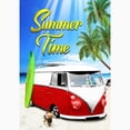 thumbnail image 2 of America Forever Summertime Vintage Surfer Van Coastal House Flag 28 x 40 inches Summer Surfboard Double Sided Palm Tree Exotic Summer Coastal Seasonal Yard Outdoor Decorative Tropical House Flag, 2 of 5