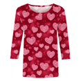 thumbnail image 4 of CFLVAEK Valentine's Day Shirts Women Cute Love Heart Graphic T Shirts Plus Size 3/4 Sleeve Tshirts Comfy Crew Neck Tunic Tops L, 4 of 5
