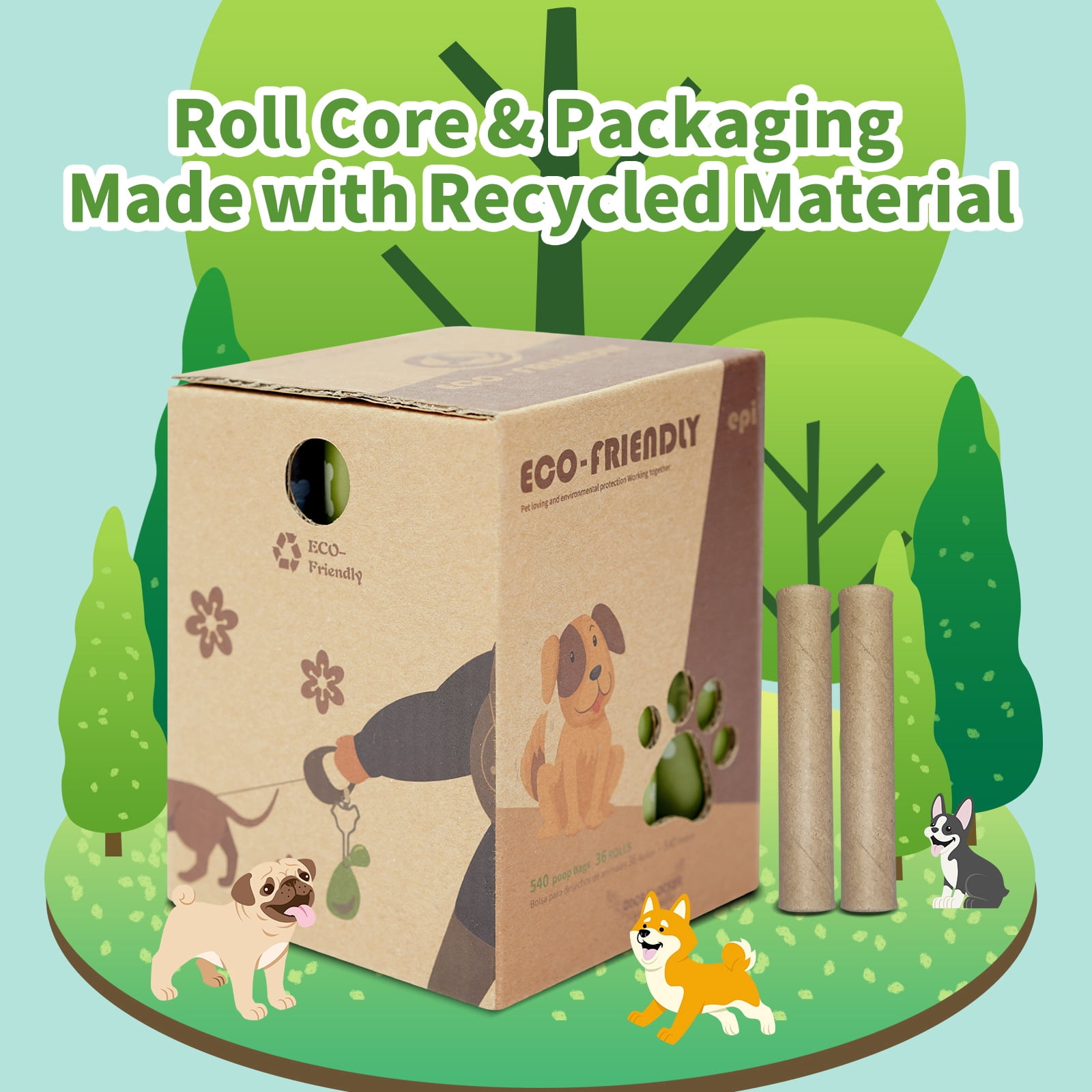Dog Poo Bags - 540 Counts Biodegradable Poop Bags Refill Rolls For Dogs