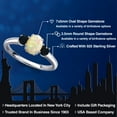 thumbnail image 2 of Gem Stone King 925 Sterling Silver White Ethiopian Opal and Black Onyx Engagement Ring for Women | 0.77 Cttw | Oval Cabochon 7X5MM | Gemstone October Birthstone | Size 8, 2 of 6