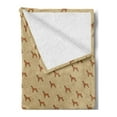 thumbnail image 2 of Boxer Dog Soft Flannel Fleece Throw Blanket, Cartoon Purebred Dogs Paw Prints and Bones Kids Nursery, Cozy Plush for Indoor and Outdoor Use, 70" x 90", Pale Brown Caramel White, by Ambesonne, 2 of 5