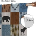 thumbnail image 6 of Rustic Deer Curtains,Bear Patchwork Blackout Curtains for Kids Teens Adult,Woodland Wildlife Moose Window Curtains Checkered Buffalo Plaid Curtains & Drapes Farmhouse Decor26x84in,2 Panel Set, 6 of 6
