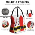 thumbnail image 3 of Red Christmas Santa Costume Pattern Drawstring Lunch Bag Women - Drawstring Lunch Bag Insulated for Work Office - Stain-Resistant Large Lunchbags for Women with Multi-Pockets, 3 of 6