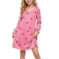 thumbnail image 3 of Auroural Girl'S Round Neck Long Sleeves Dress Homewear Sleeping Dress Kids, 3 of 9