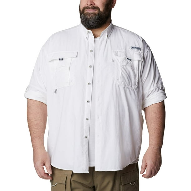 Columbia Men's Bahama II Long Sleeve Shirt Big,White,5X 