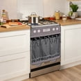 thumbnail image 3 of BBilaBu Checkered Oven Skirt for Farmhouse Kitchen Decor, Stove Cover Skirt with Ribbon Ties, Drill-Free Installation, 3 of 7