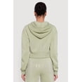 thumbnail image 5 of Women's Angel Rhinestone Zip Front Cropped Hoodie, 5 of 5