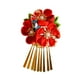 thumbnail image 2 of Tocado tipo kimono con flores japonesas Hanfu Qipao, broche para el pelo con borlas para primavera y otoño. Rojo, 2 of 9