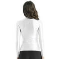 thumbnail image 4 of YONGHS Women's Glossy O Neck Long Sleeve T-Shirt Slim Fit Breathable Yoga Sportwear Fitness Tops White XL, 4 of 7