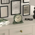 thumbnail image 5 of Saloon Mantel Clock | Traditional Double Scroll Design | Green | Contemporary Classic Style for Desk, Table, Shelf or Bedside, 5 of 6