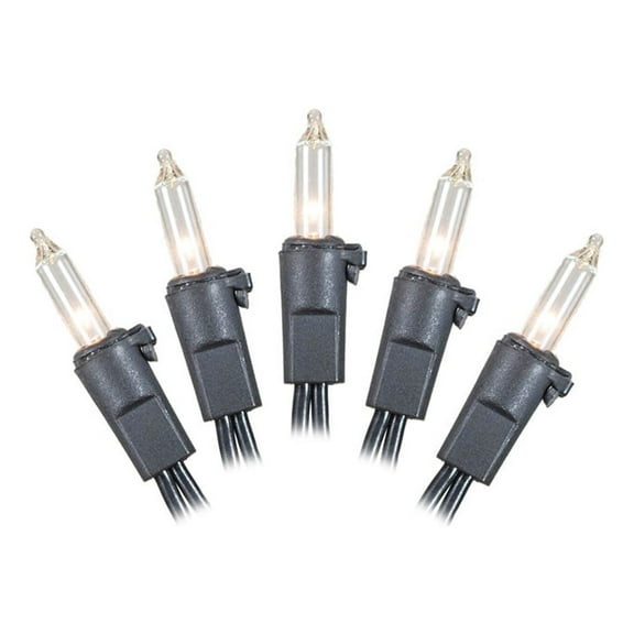 Vickerman 100 Clear Mini Light on Black Wire, 33' Christmas Light Strand