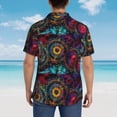thumbnail image 6 of Balery Mandala Colorful Print Men's Hawaiian Shirts Short Sleeve Beach Shirt Relaxed Fit Vacation Button Down Shirts-3X-Large, 6 of 9