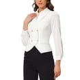 thumbnail image 4 of CHALECO DE TRAJE DE MUJER INSPIRAR CHIC, DOBLE BOTONADURA, CON SOLAPA, VESTIDO DE NEGOCIOS, M BLANCO, 4 of 6