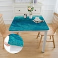 thumbnail image 2 of HAOXIT Tablecloth Set: Water Wave Design - Perfect for Beach, Pool, Birthday Parties, and Showers - Durable Square in Vibrant Blue for Under the Sea Themed Decorations 52*52, 2 of 7
